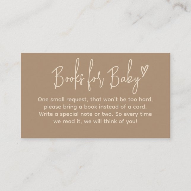 Hello Baby Minimalist Gender Neutral Book Request Enclosure Card (Front)