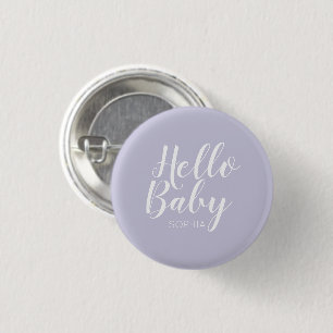 Hello Baby modern classic baby shower 1 Inch Round Button