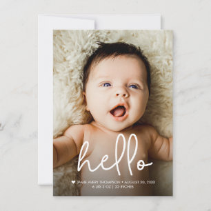 Hello Baby Photo Faire-part de naissance