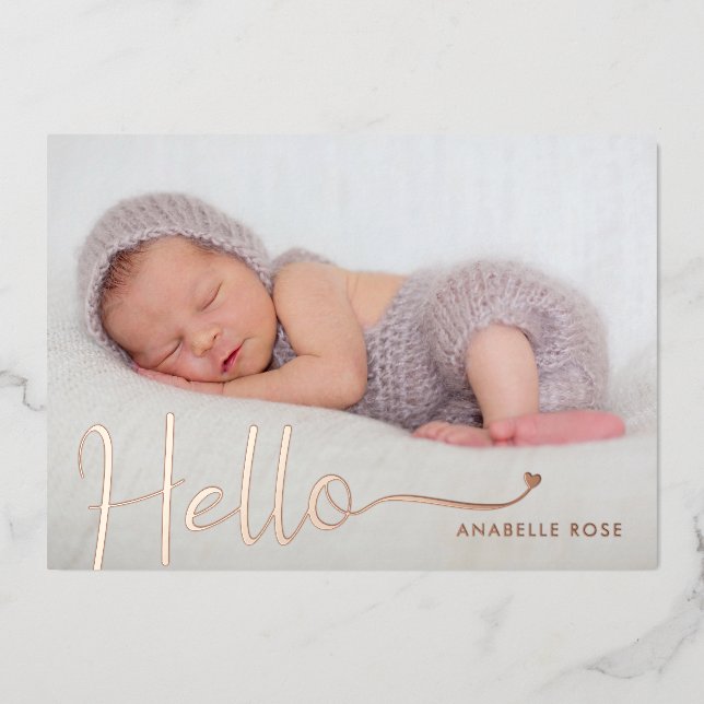Hello Baby Photo Rose Gold (Front)