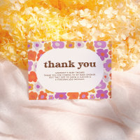 Hello Baby Retro Daisy Baby Shower Thank You