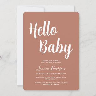 Hello Baby Rustic Baby Shower Invitation