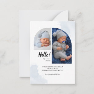 Hello Baby Script 2 Photos Arch Birth Announcement