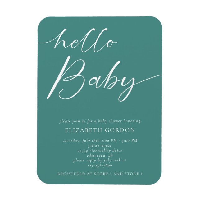 Hello Baby Shower Minimalist Gender Neutral Boho   Magnet (Vertical)