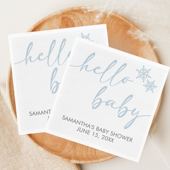 Hello Baby Shower Napkin (Winter Baby Shower Napkin)