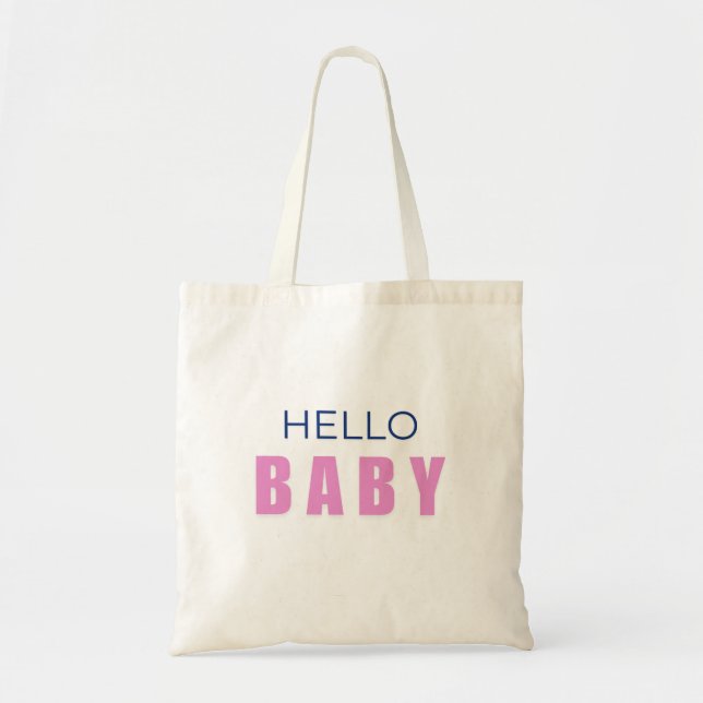 Hello Baby Shower Tote Bag (Front)