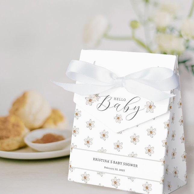 Hello Baby Spring Daffodil Baby Shower Favor Box (Creator Uploaded)