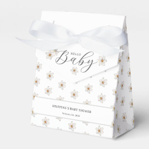 Hello Baby Spring Daffodil Baby Shower Favor Box