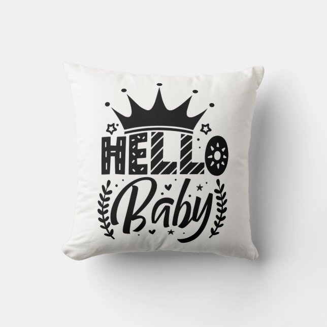 Hello baby  throw pillow (Front)