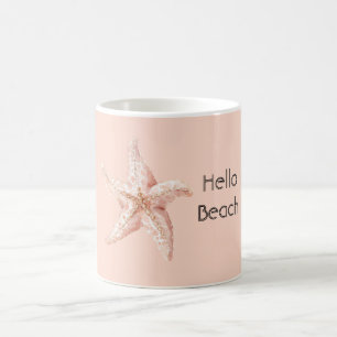 Hello Beach Peach Starfish Coffee Mug