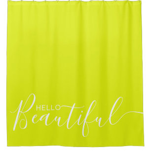 Hello Beautiful Chartreuse White Girly 