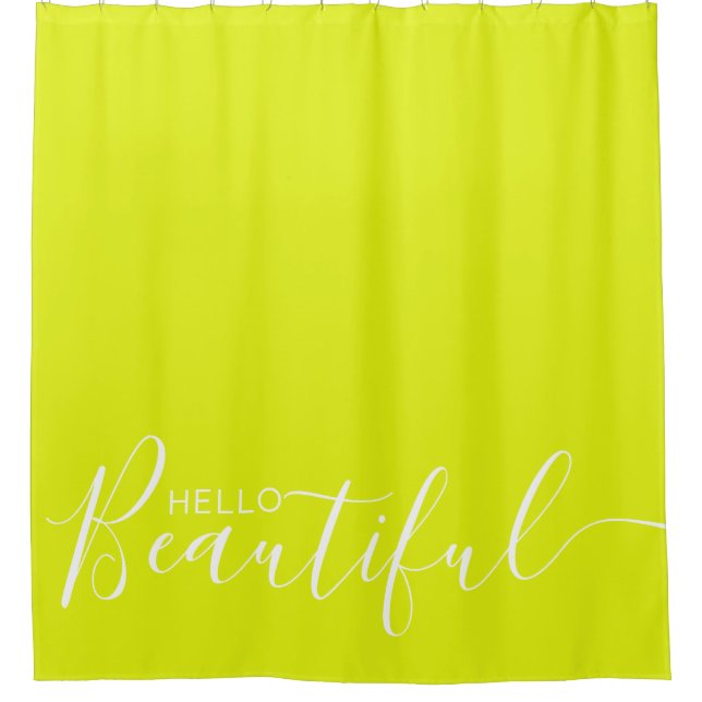 Hello Beautiful Chartreuse White Girly  (Front)