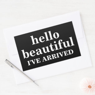 HELLO BEAUTIFUL CUSTOMIZED TEXT AND LOGO STYLISH STICKER