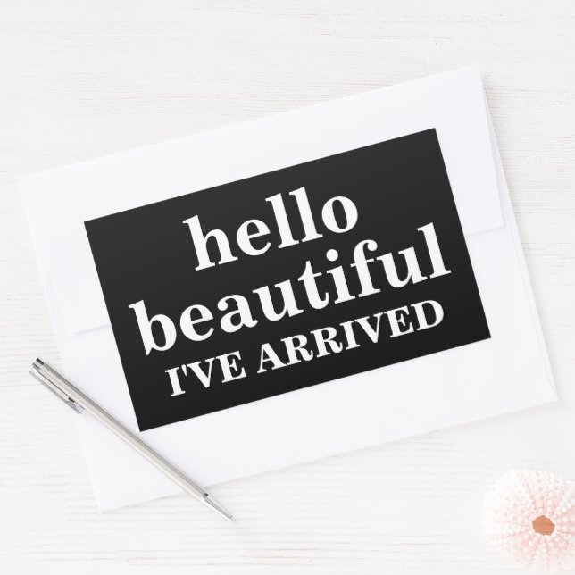HELLO BEAUTIFUL CUSTOMIZED TEXT AND LOGO STYLISH  STICKER (Envelope)