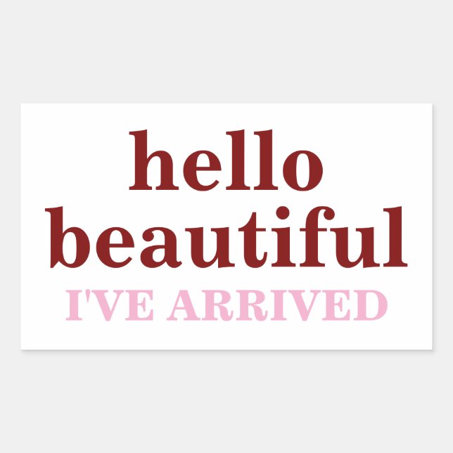 HELLO BEAUTIFUL CUSTOMIZED TEXT AND LOGO STYLISH  STICKER (Front)