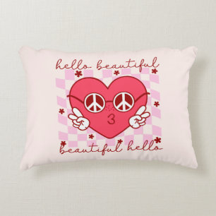 Hello Beautiful   Cute & Heartfelt Accent Pillow
