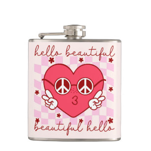 Hello Beautiful   Cute & Heartfelt Hip Flask