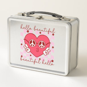 Hello Beautiful   Cute & Heartfelt Metal Lunch Box