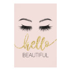 Hello Beautiful Eyelashes Gold Typography Salon