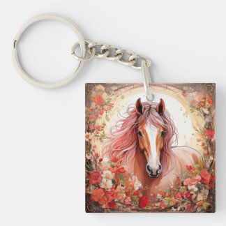 Hello Beautiful Horse Keychain
