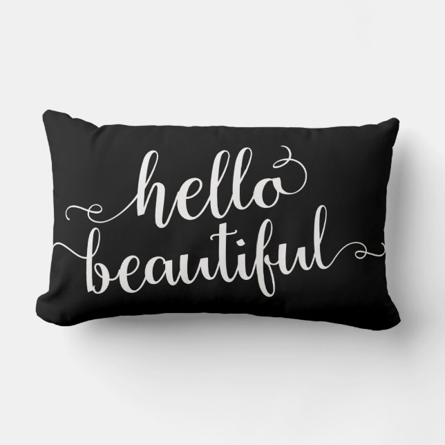 Hello Beautiful Lumbar Pillow (Front)