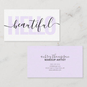 Hello Beautiful Minimalist Handwriting Calligraphy Business Card