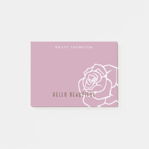Hello Beautiful - Modern Chic Pink Rose Post-it Notes