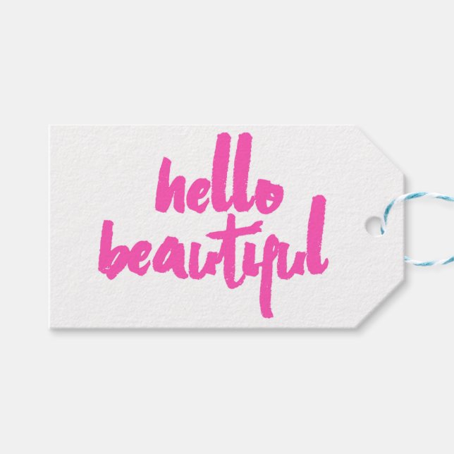 Hello Beautiful | Pink | Tags (Front (Horizontal))