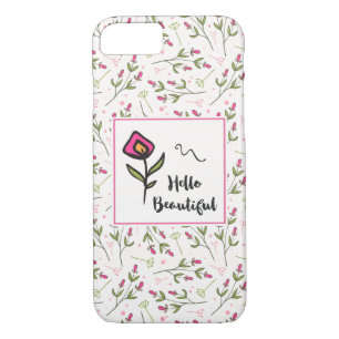 Hello Beautiful Pretty Pink Orange Wildlflower Case-Mate iPhone Case