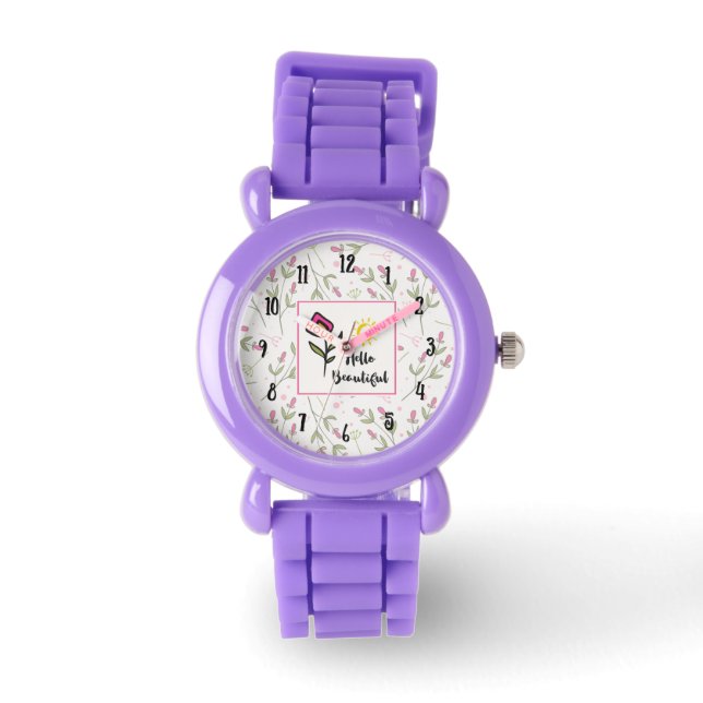 Hello Beautiful Pretty Wildlflowers and Sun Watch (Front)