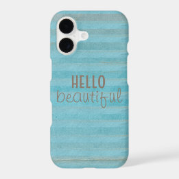 Hello Beautiful Quote Boho Striped Pattern