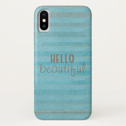 Hello Beautiful Quote Boho Striped Pattern Case-Mate iPhone Case