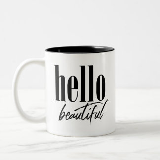 Hello Beautiful Two-Tone Coffee Mug