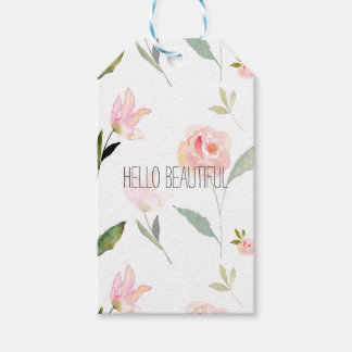Hello Beautiful Watercolor Floral Gift Tags