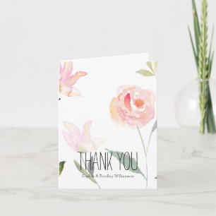 Hello Beautiful Watercolor Floral Thank you Card