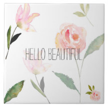 Hello Beautiful Watercolor Floral