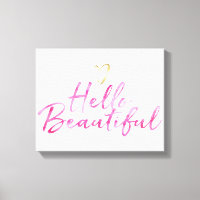 Hello Beautiful with Gold Heart
