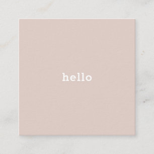 Hello Beige powder Square Business Card