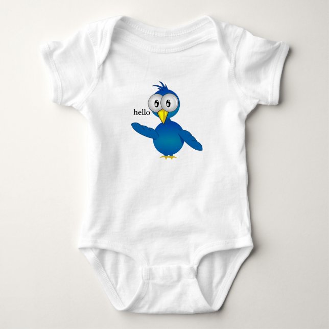 hello bird baby bodysuit (Front)
