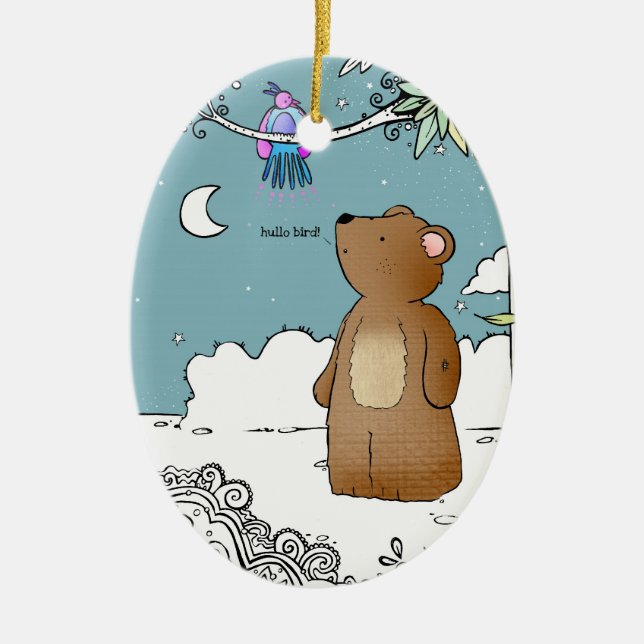 Hello Bird said Mr Bear - ornament (Front)