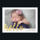 HELLO Birth Announcement // Faux Gold Foil<br><div class="desc"></div>
