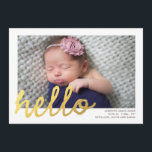 HELLO Birth Announcement // Faux Gold Foil<br><div class="desc"></div>