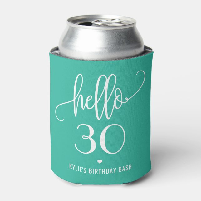 Hello Birthday Editable Colour Party Favour Can Co Can Cooler (Can Front)