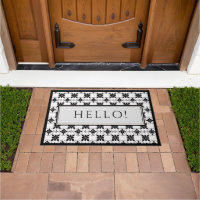 Hello Black and White Vintage Tile Design