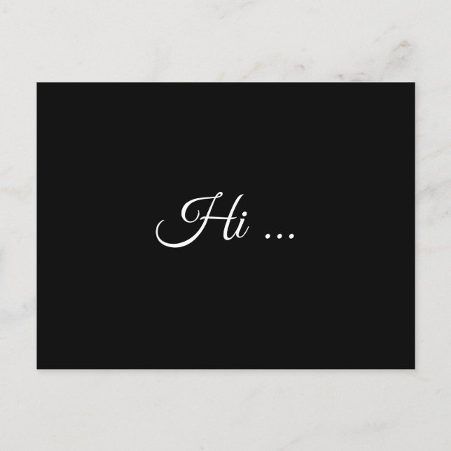 Hello Black Chalk Modern Script Design Postcard (Front)
