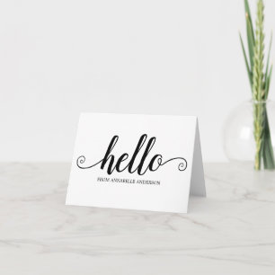 Hello Black Script mignon Moderne Élégant Girly Ch