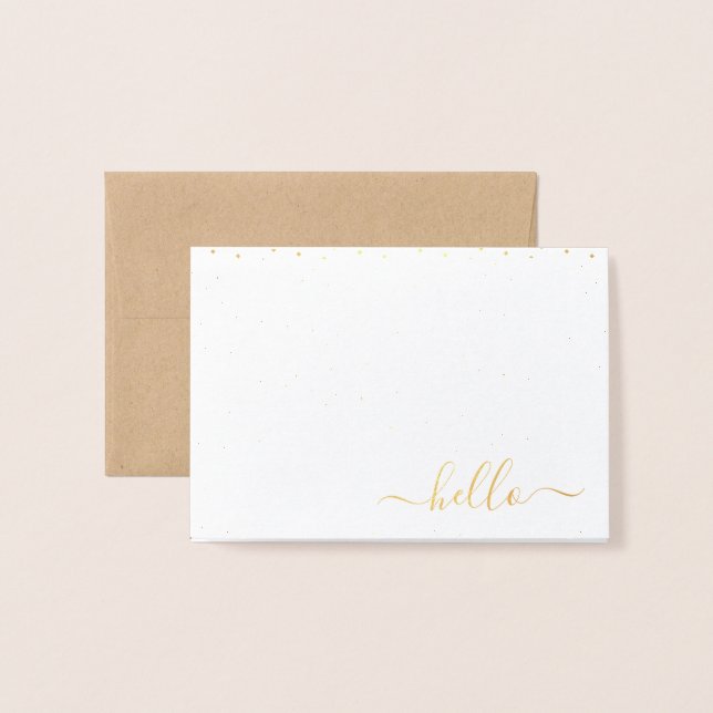 Hello Blank Foil Note Card (Front With Envelope)