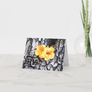Hello Blank Greeting Card with Yellow Allamanda