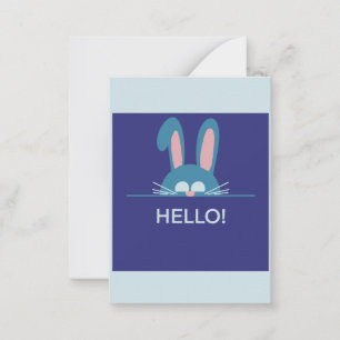 Hello blue Easter Bunny Card