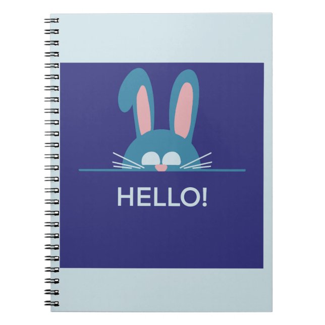 Hello blue Easter Bunny  Notebook (Front)